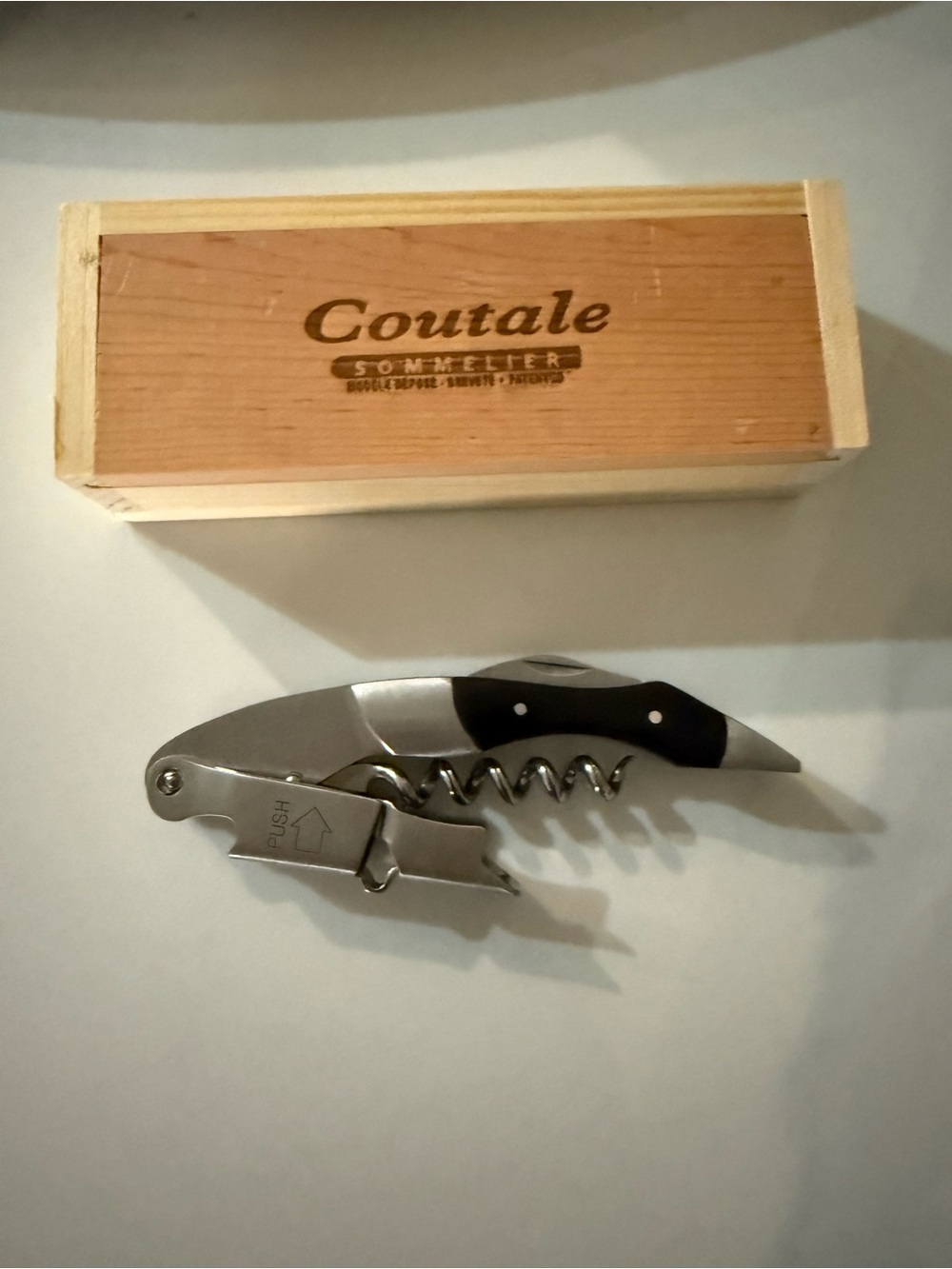 Corkscrew - Black and Silver Waiter's Knife
